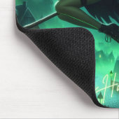 Spooky-grüne Aura Halloween-Hexe Mousepad (Ecke)