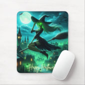Spooky-grüne Aura Halloween-Hexe Mousepad (Mit Mouse)