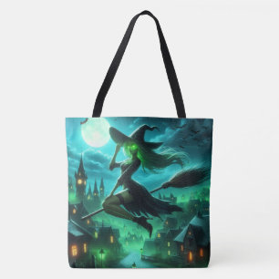 Spooky-grüne Aura Halloween-Hexe Tasche