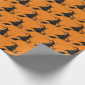 Spooky gruseliger Spaß Fliegerei Hexe Halloween Geschenkpapier (Ecke)
