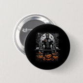 Spooky Gym Skeleton-Spuk Fitness Fun-halloween Button (Vorne & Hinten)