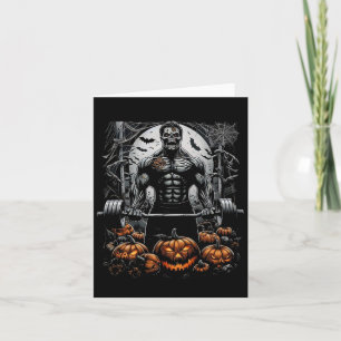 Spooky Gym Skeleton-Spuk Fitness Fun-halloween Karte