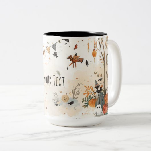 Spooky Halloween 2-Tone Tasse - 15 oz Fall. (VorderseiteRechts)