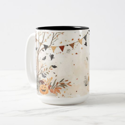 Spooky Halloween 2-Tone Tasse - 15 oz Fall. (Vorderseite Links)