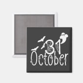 Spooky Halloween 31. Oktober Magnet (Vorderseite/Rückseite)