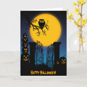 Spooky Halloween 4-Karte Karte (Gelbe Blume)