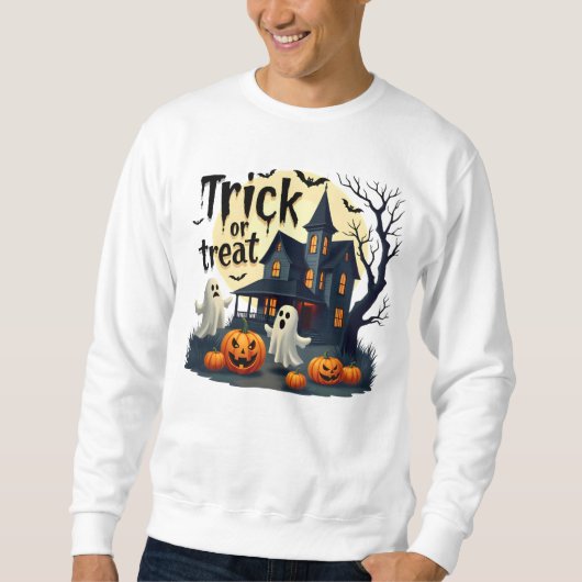 Spooky Halloween-Abend in der Spuk Hausszene Sweatshirt (Vorderseite)