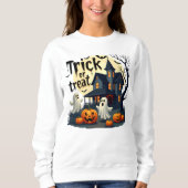 Spooky Halloween-Abend in der Spuk Hausszene Sweatshirt (Vorderseite)