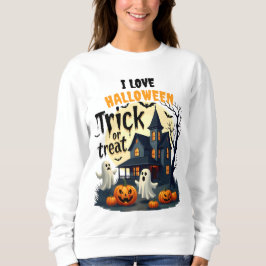 Spooky Halloween-Abend in der Spuk Hausszene Sweatshirt