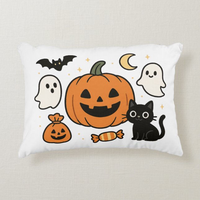 Spooky Halloween Accent Kissen (Vorderseite)
