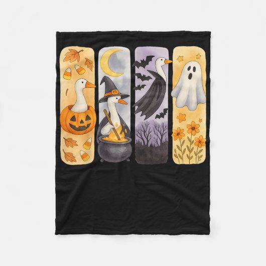 Spooky Halloween Albern-Gänse Pumpkin Ghost Lecker Fleecedecke (Vorderseite)