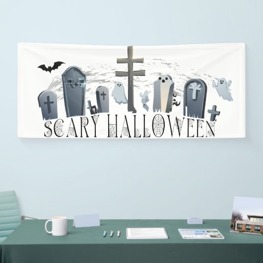 Spooky Halloween-Ansammlung Ghouls im Friedhof Banner (Messe)