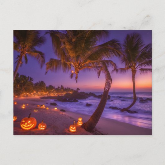 Spooky Halloween auf der Strandpostkarte Feiertagspostkarte (Vorderseite)
