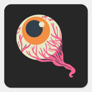 Spooky Halloween-Auge Quadratischer Aufkleber