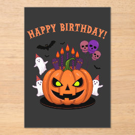 Spooky Halloween B-Tag Pumpkin Cake & Ghosts Acryleinladungen