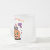 Spooky Halloween B-Tag Pumpkin Cake & Ghosts Mattglastasse (Vorderseite Links)