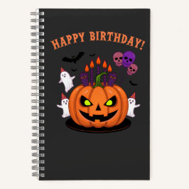 Spooky Halloween B-Tag Pumpkin Cake & Ghosts Notizblock
