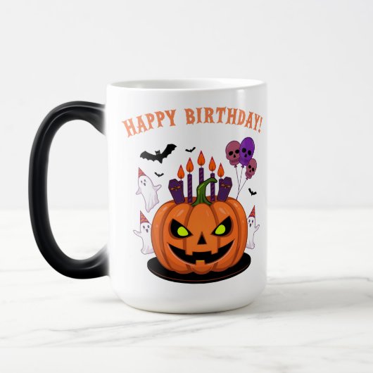 Spooky Halloween B-Tag Pumpkin Cake & Ghosts Verwandlungstasse (Links)
