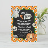 Spooky Halloween Baby Shower Flüchtige Blick a Boo Einladung (Stehend Vorderseite)