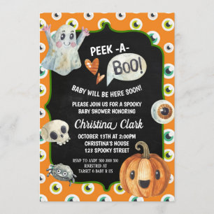Spooky Halloween Baby Shower Flüchtige Blick a Boo Einladung