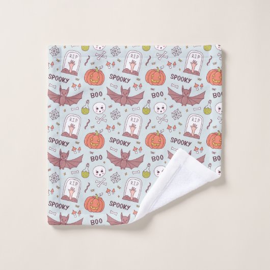 Spooky Halloween Badhandtuch Set (Waschlappen)