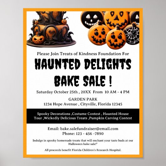 Spooky Halloween Bake Sale Fundraiser Poster (Vorne)