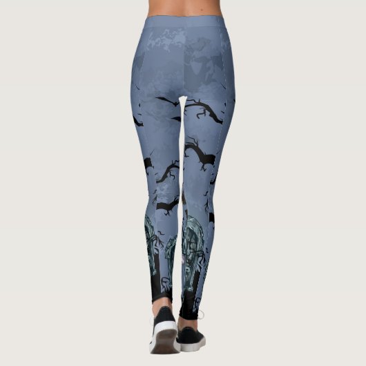 Spooky Halloween Bars Fool Moon Leggings (Rückseite)
