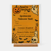 Spooky Halloween Bash Invite | Ghosts & Games Acrylschild (Vorderseite)