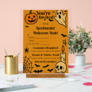 Spooky Halloween Bash Invite   Ghosts & Games Acrylschild