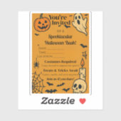 Spooky Halloween Bash Invite | Ghosts & Games Aufkleber (Blatt)