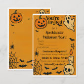 Spooky Halloween Bash Invite | Ghosts & Games Dankeskarte (Vorne/Hinten)
