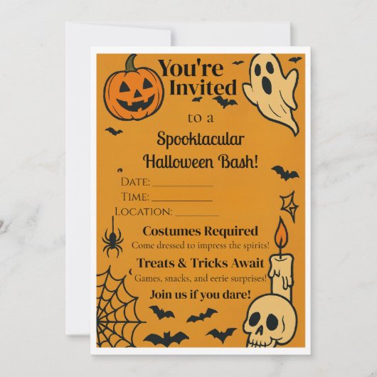 Spooky Halloween Bash Invite | Ghosts & Games Einladung (Vorderseite)
