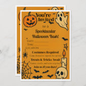 Spooky Halloween Bash Invite | Ghosts & Games Einladung (Vorne/Hinten)