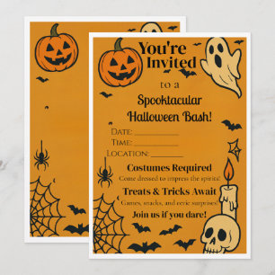 Spooky Halloween Bash Invite   Ghosts & Games Einladung