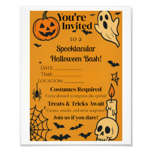 Spooky Halloween Bash Invite   Ghosts & Games Fotodruck