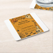 Spooky Halloween Bash Invite | Ghosts & Games Rechteckiger Pappuntersetzer (angewinkelt)