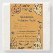 Spooky Halloween Bash Invite | Ghosts & Games Steinuntersetzer (Vorderseite)