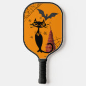 Spooky Halloween Bat Black Cat Ghoul Spider Web Pickleball Schläger (Rückseite)