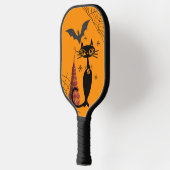 Spooky Halloween Bat Black Cat Ghoul Spider Web Pickleball Schläger (Links)