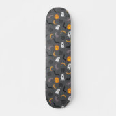 Spooky Halloween Bat Ghost Cauldron Muster Skateboard (Vorne)