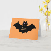 Spooky Halloween Bat Greetings Karte (Gelbe Blume)