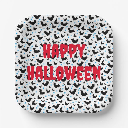 Spooky Halloween Bat-Papierplatte Pappteller (Vorderseite)