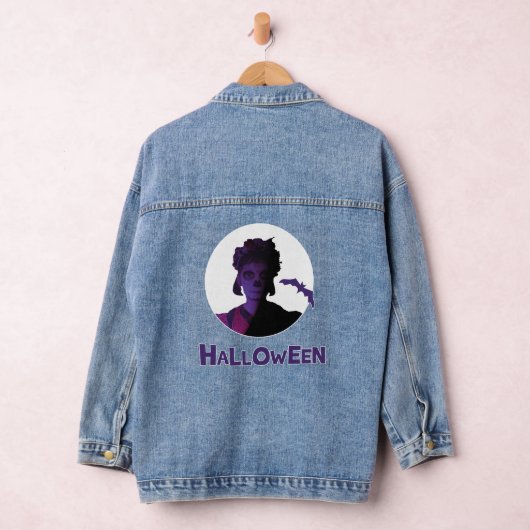 Spooky Halloween Bat Pattern Jeansjacke (Hangar)