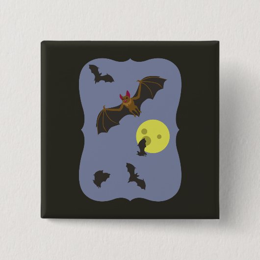 Spooky Halloween Bats Button (Vorderseite)