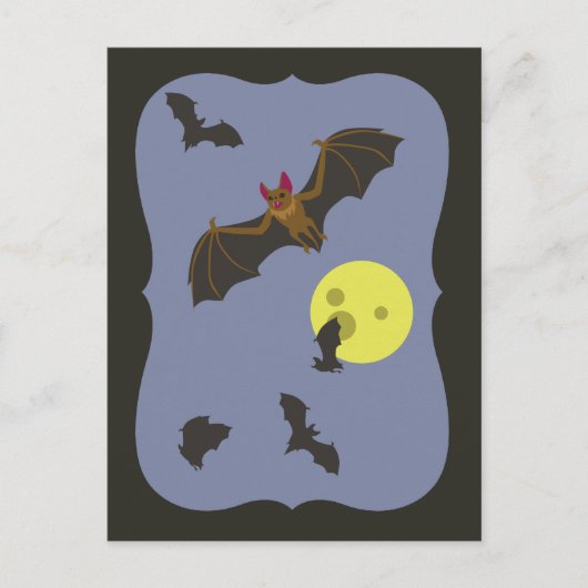 Spooky Halloween Bats Postkarte (Vorderseite)
