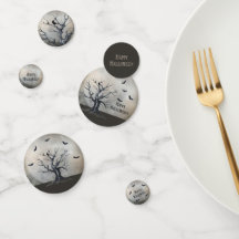 Spooky Halloween Baum mit Raven und Fledermäusen