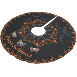 Spooky Halloween-Baumrock Polyester Weihnachtsbaumdecke