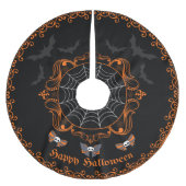 Spooky Halloween-Baumrock Polyester Weihnachtsbaumdecke (Vorderseite)