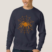 Spooky Halloween Beängstigend Orange Spider Web Sweatshirt (Vorderseite)