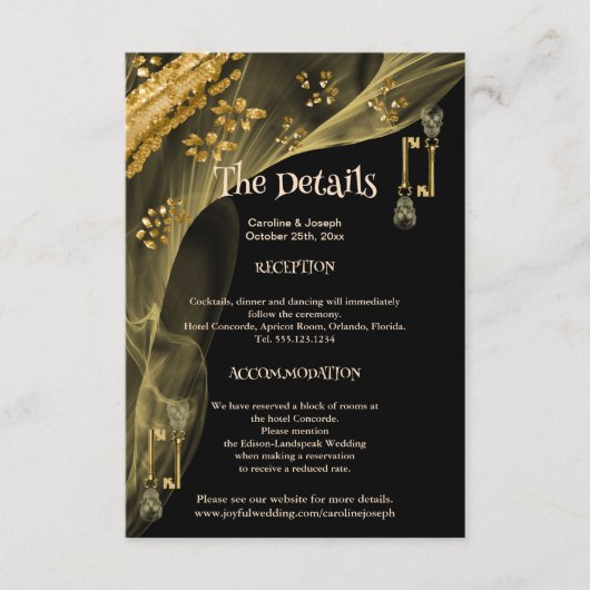 Spooky Halloween Beängstigend Skull Gold Keys Begleitkarte (Vorderseite)